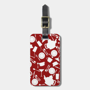Étiquette À Bagage Motif des éléments de cuisine