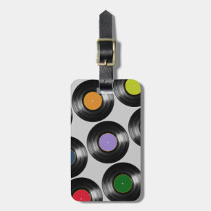 Étiquette À Bagage motif des enregistrements vinyle couleur