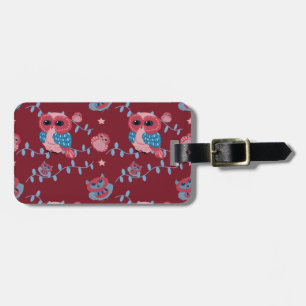 Étiquette À Bagage motif des hiboux