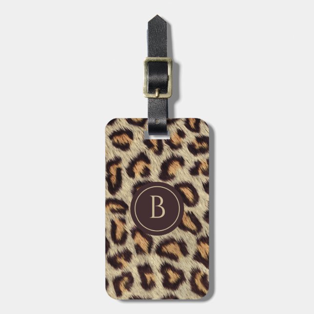 Étiquette À Bagage Motif des taches léopard (Devant Vertical)