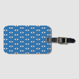 Étiquette À Bagage Motif des yeux mal grecs bleu noir blanc