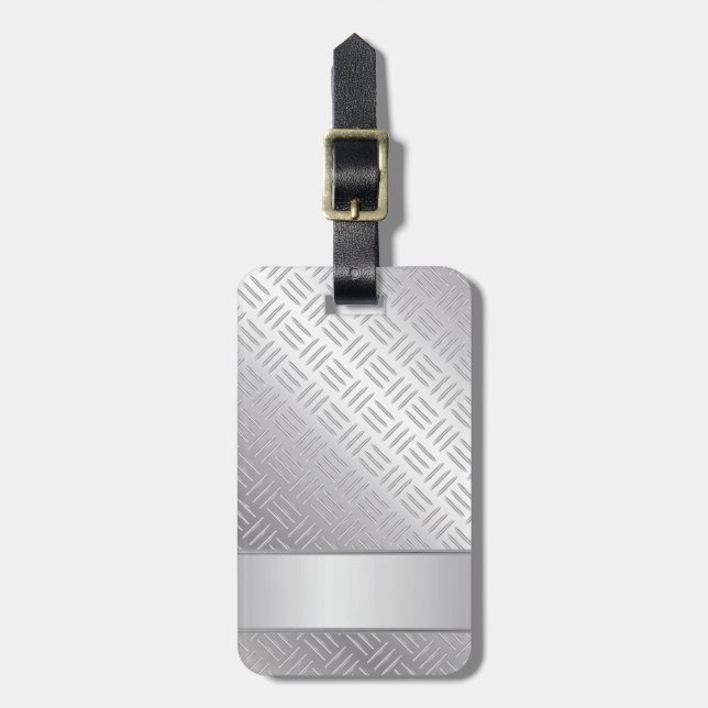 Étiquette À Bagage Motif diamant métallique (Devant Vertical)