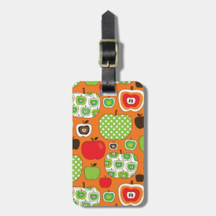 Étiquette À Bagage motif d'illustration de la pomme coupée