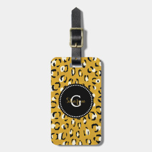 Étiquette À Bagage Motif d'impression chic moderne en or cheetah