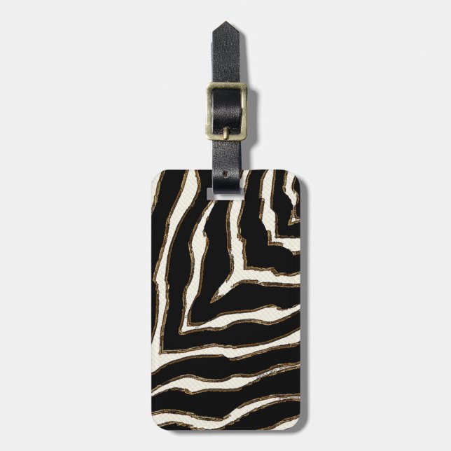 Étiquette À Bagage Motif d'impression personnalisé en gras Zebra (Devant Vertical)