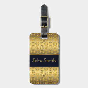 Étiquette À Bagage Motif d'or africain ethnique avec des simbols