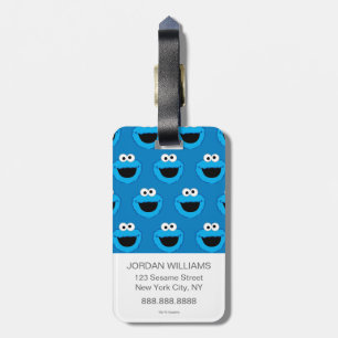 Étiquette À Bagage Motif du Monstre Cookie Souriant