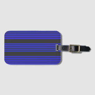 Étiquette À Bagage Motif électrique bleu et charbon cinq bandes