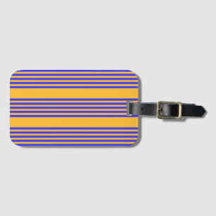 Étiquette À Bagage Motif électrique bleu et jaune cinq bandes