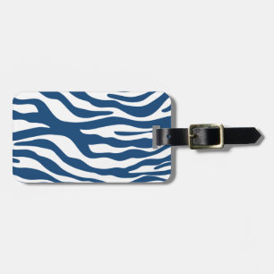 Étiquette À Bagage Motif élégant d'impression de zèbre de bleu marine