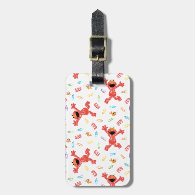 Étiquette À Bagage Motif Elmo Crayon (Devant Vertical)