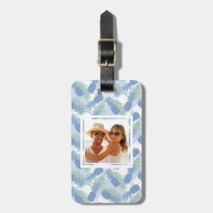 Étiquette À Bagage Motif en pastel tropical d'ananas de photo faite