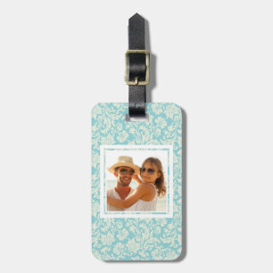 Étiquette À Bagage Motif fait sur commande 3 de damassé de photo