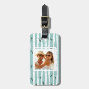 Étiquette À Bagage Motif fait sur commande de photo avec des oiseaux