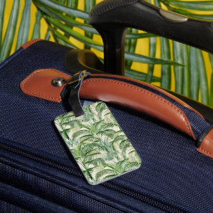 Étiquette À Bagage Motif Feuille de palme de feuillage tropical