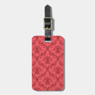 Étiquette À Bagage Motif floral de damassé
