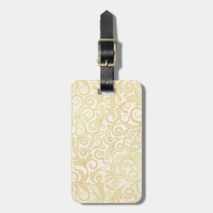 Étiquette À Bagage Motif floral de feuille d'or