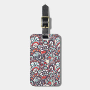 Étiquette À Bagage Motif floral de griffonnage de Paisley