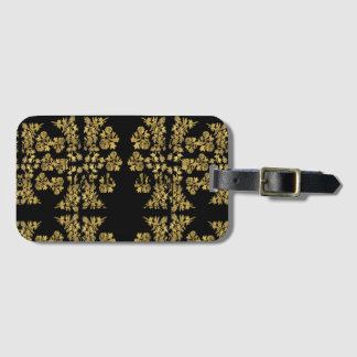 Étiquette À Bagage Motif floral doré esthétique Premium