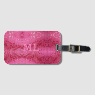 Étiquette À Bagage Motif floral doux, fleurs blanches et brindille ro