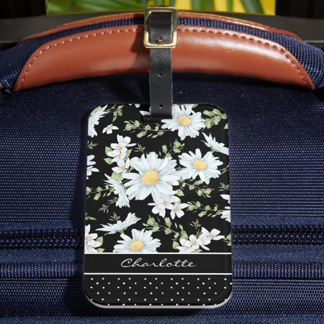 Étiquette À Bagage Motif floral moderne chic fille personnalisée (Insitu Rectoal 2)