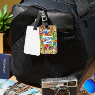 Étiquette À Bagage Motif floral moderne Couleurs vives