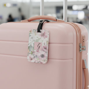 Étiquette À Bagage Motif Floral rose Vintage Rustique