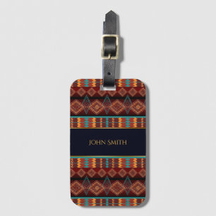 Étiquette À Bagage motif géométrique africain ethnique