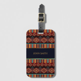 Étiquette À Bagage motif géométrique africain ethnique