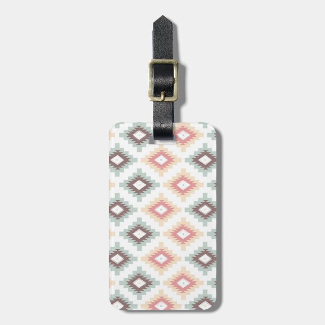 Étiquette À Bagage motif géométrique de style aztèque (Devant Vertical)