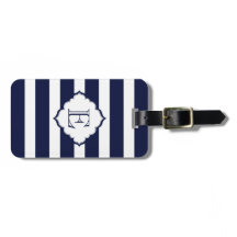 Motif géométrique Monogramme Royal Blue Stripes