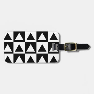 Étiquette À Bagage Motif géométrique triangle noir et blanc