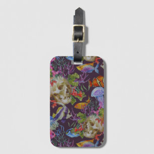Étiquette À Bagage Motif grunge de vie marine
