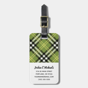 Étiquette À Bagage Motif irlandais vert de plaid