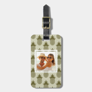 Étiquette À Bagage Motif kaki d'ananas de photo faite sur commande