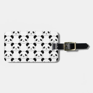 Étiquette À Bagage Motif Kawaii Panda En Noir Et Blanc
