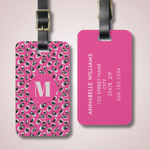 Étiquette À Bagage motif léopard rose poster de animal