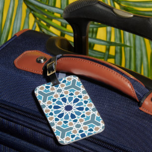 Étiquette À Bagage Motif marocain en carreaux
