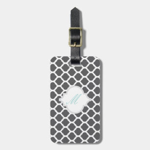 Étiquette À Bagage Motif marocain gris avec des étiquettes de bagage