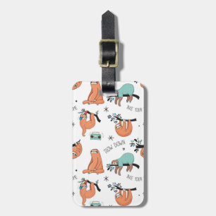 Étiquette À Bagage Motif mignon de paresse