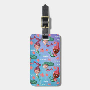 Étiquette À Bagage Motif mignon de sirène