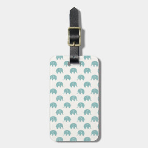 Étiquette À Bagage Motif mignon turquoise d'éléphant
