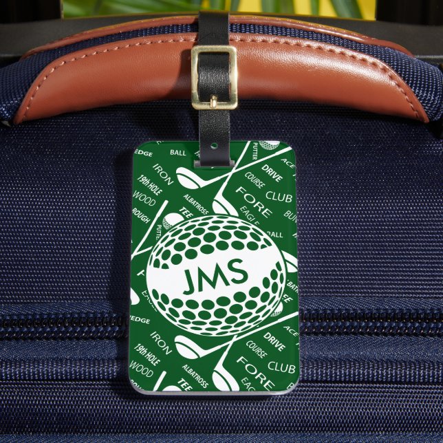 Étiquette À Bagage Motif monogramme pour Golfer (Insitu Rectoal 2)