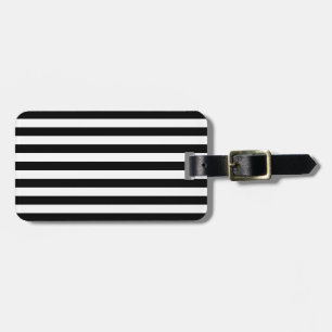Étiquette À Bagage Motif noir et blanc de rayures