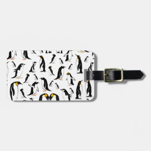 Étiquette À Bagage Motif noir et blanc pingouins