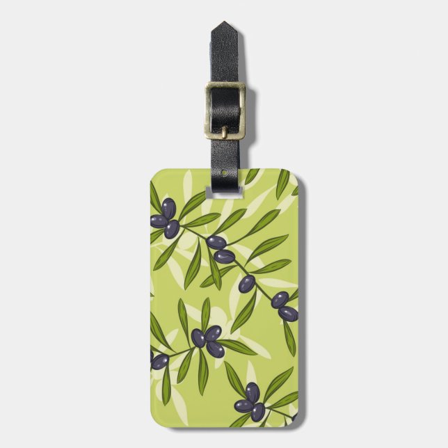 Étiquette À Bagage Motif olive (Devant Vertical)