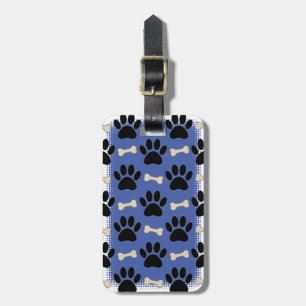 Étiquette À Bagage Motif Patrouilles Et Os Bleu Personnalisé