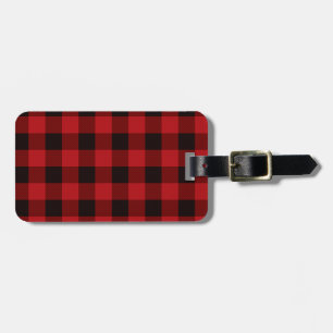 Étiquette À Bagage Motif plat noir rouge classique