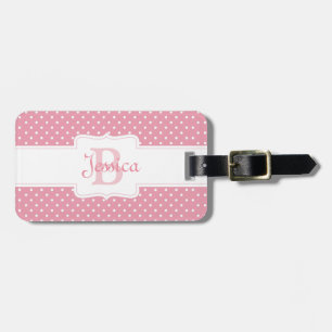 Étiquette À Bagage Motif Pointe rose personnalisé