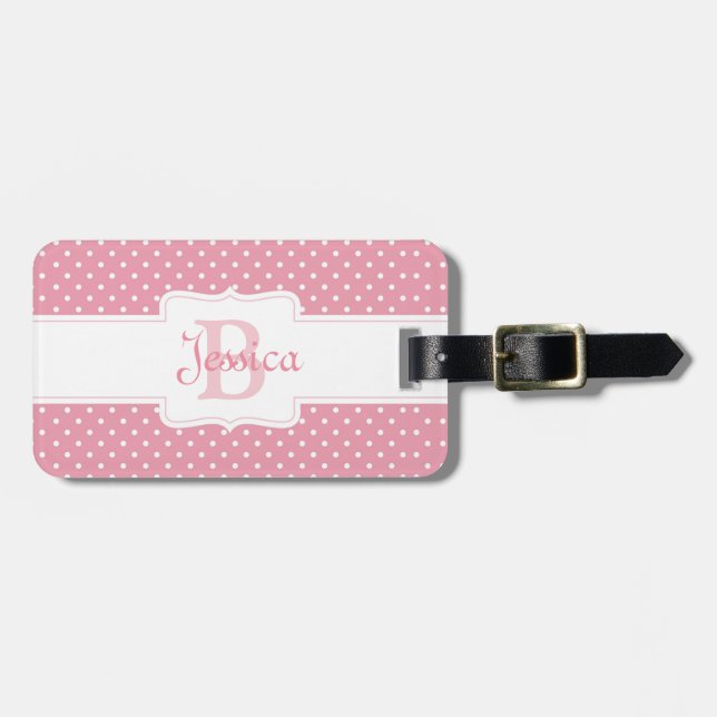 Étiquette À Bagage Motif Pointe rose personnalisé (Devant horizontal)
